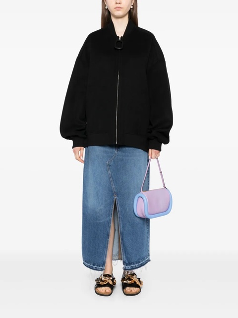 JW Anderson logo-patch oversized bomber jacket - Black - zdjęcie produktu nr 2