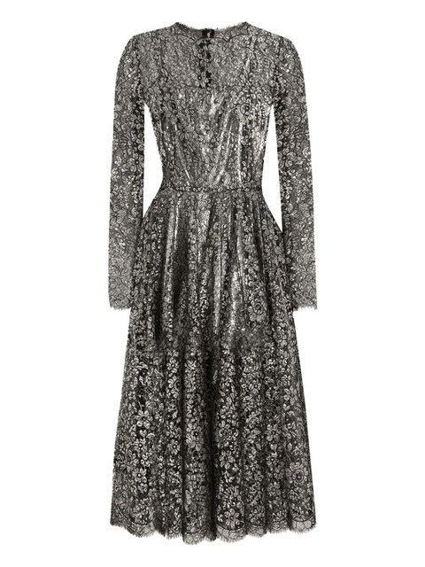 Dolce & Gabbana lamé lace midi dress - Black - zdjęcie produktu nr 1