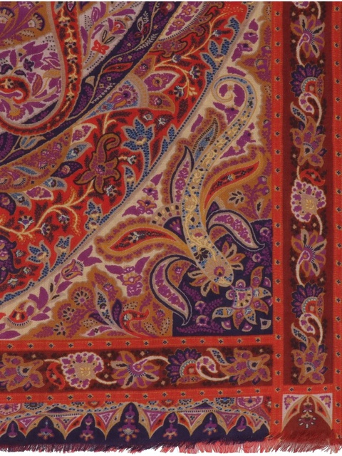 ETRO paisley-pattern frayed scarf - Red - zdjęcie produktu nr 1