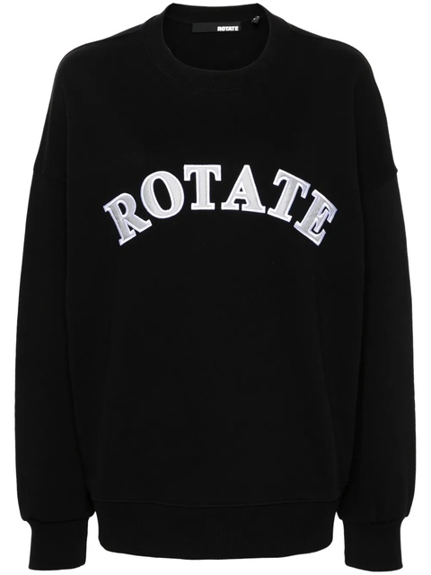 ROTATE BIRGER CHRISTENSEN logo-patch organic-cotton sweatshirt - Black - zdjęcie produktu nr 1