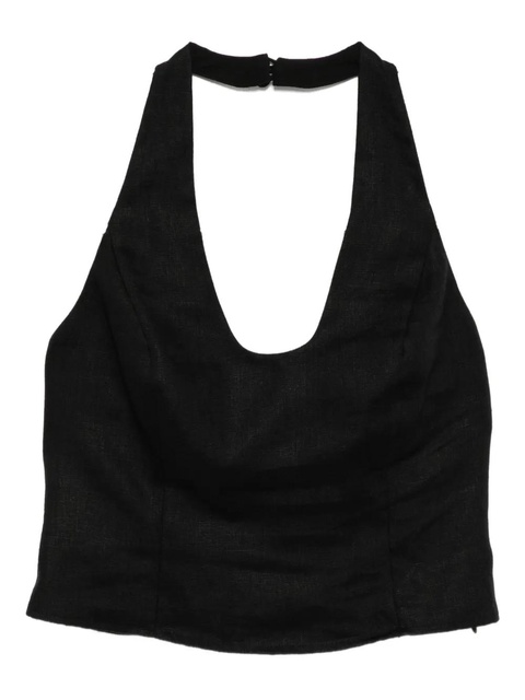 Reformation Sasha linen top - Black - zdjęcie produktu nr 1