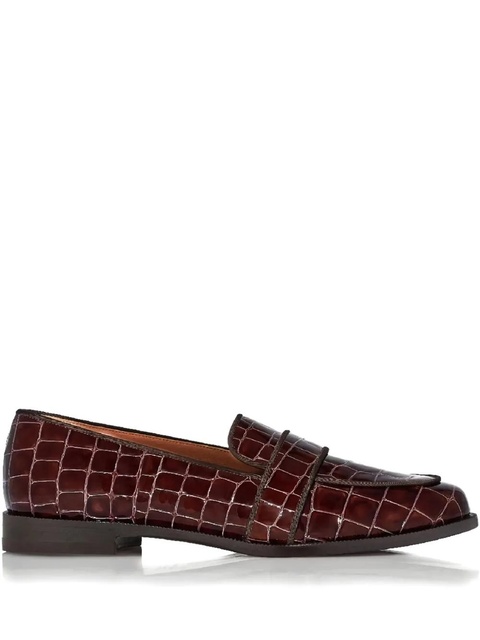 Aquazzura Martin crocodile-effect loafers - Brown - zdjęcie produktu nr 1