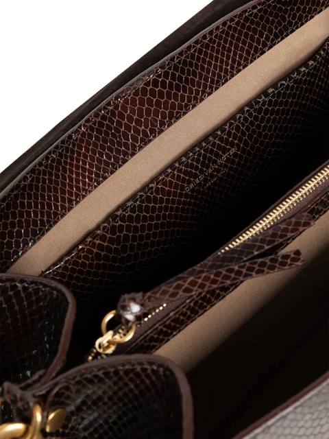 DRIES VAN NOTEN snakeskin-pattern leather satchel - Brown - zdjęcie produktu nr 2