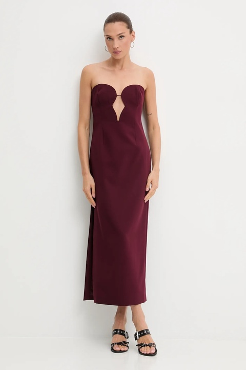Bardot sukienka kolor bordowy midi dopasowana 57941DB3 - zdjęcie produktu nr 2