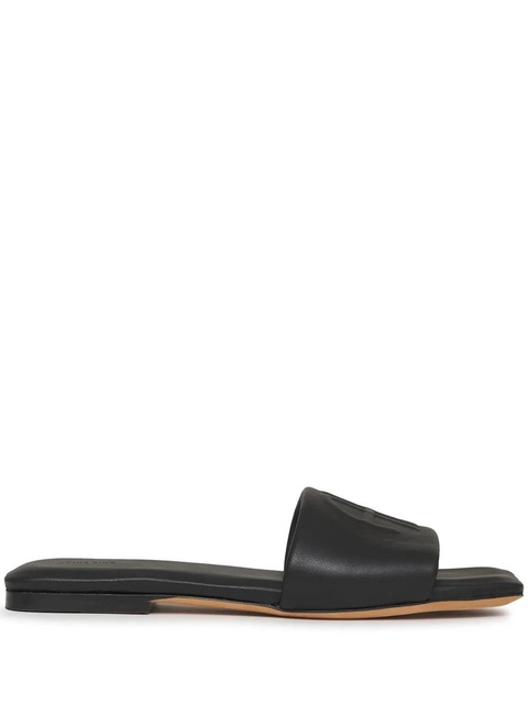 ANINE BING Ria embossed-monogram slides - Black - zdjęcie produktu nr 1