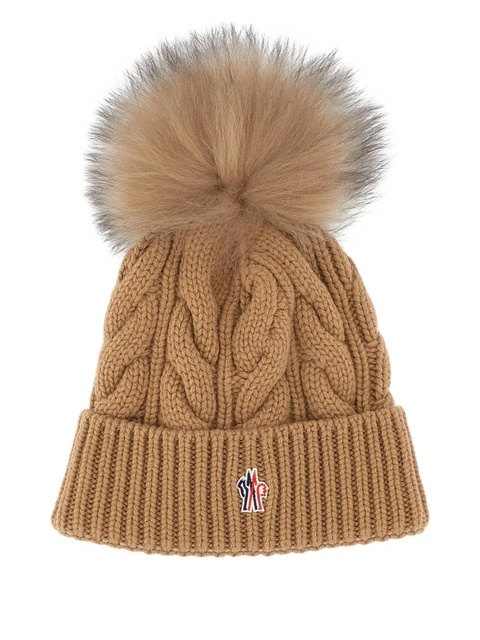 Moncler Grenoble cable-knit beanie - Brown - zdjęcie produktu nr 1