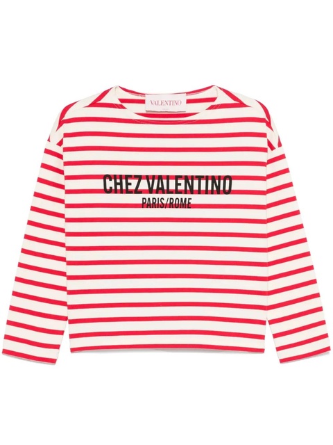 Valentino Garavani striped jersey T-shirt - Red - zdjęcie produktu nr 2
