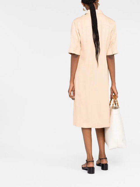 Jil Sander short-sleeve midi shirtdress - Neutrals - zdjęcie produktu nr 2