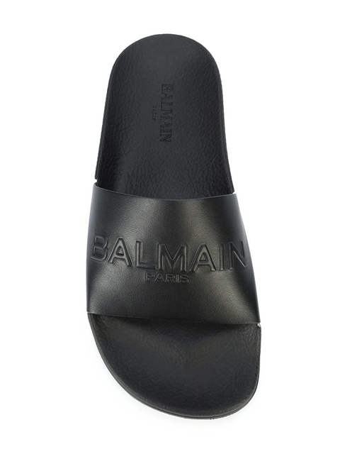 Balmain embossed logo slides - Black - zdjęcie produktu nr 2