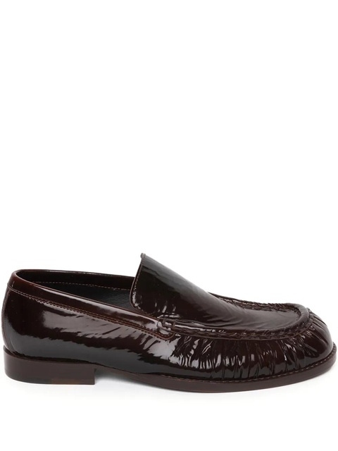 DRIES VAN NOTEN patent-finish leather loafers - Brown - zdjęcie produktu nr 1