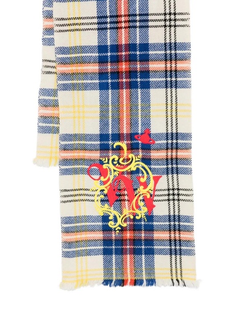 Vivienne Westwood Yak tartan-pattern scarf - Blue - zdjęcie produktu nr 1
