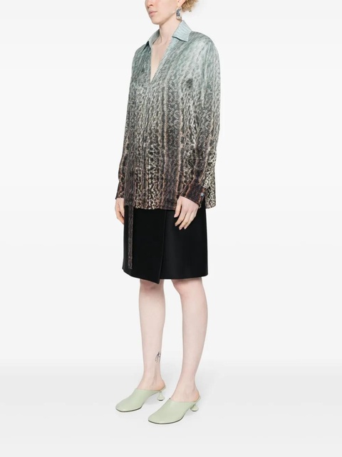 FENDI animal-print silk shirt - Blue - zdjęcie produktu nr 2