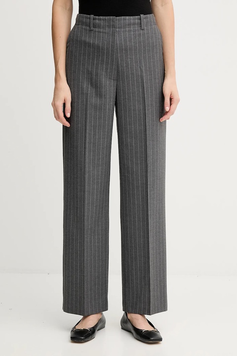 Tommy Hilfiger spodnie damskie kolor szary proste high waist WW0WW47550 - zdjęcie produktu nr 1