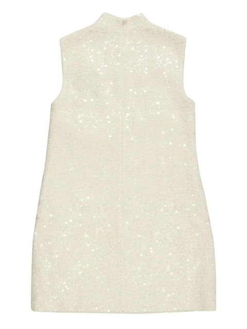 Self-Portrait bouclé flower-motif mini dress - Neutrals - zdjęcie produktu nr 2