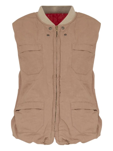 Maison Margiela linen-blend waistcoat - Brown - zdjęcie produktu nr 1