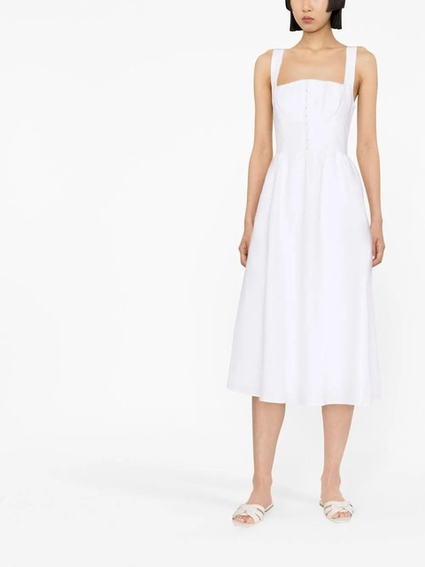 Reformation Tagliatelle linen midi dress - White - zdjęcie produktu nr 1