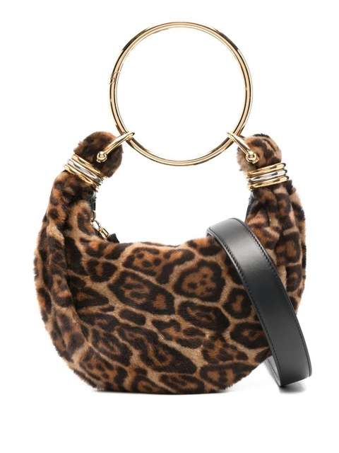 Chloé bracelet-handle shearling shoulder bag - Brown - zdjęcie produktu nr 1