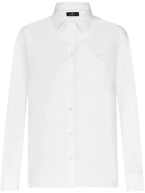 ETRO Pegaso-embroidered cotton shirt - White - zdjęcie produktu nr 1