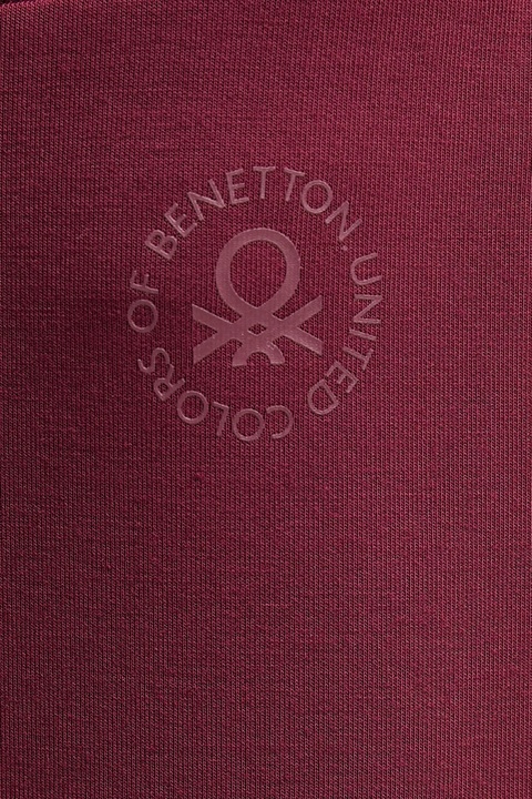 United Colors of Benetton spodnie dresowe damskie kolor bordowy gładkie 3Y2F3F04K - zdjęcie produktu nr 2