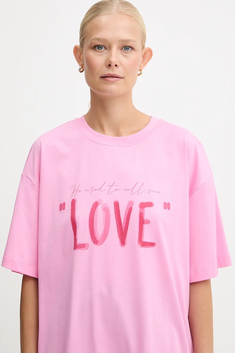 Twinset t-shirt bawełniany damski kolor różowy 252AQ2120 - zdjęcie produktu nr 2