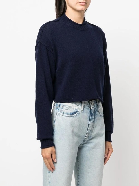 Sportmax ribbed-knit cropped jumper - Blue - zdjęcie produktu nr 1