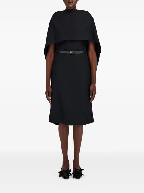 Ferragamo shawl-collar belted midi dress - Black - zdjęcie produktu nr 2