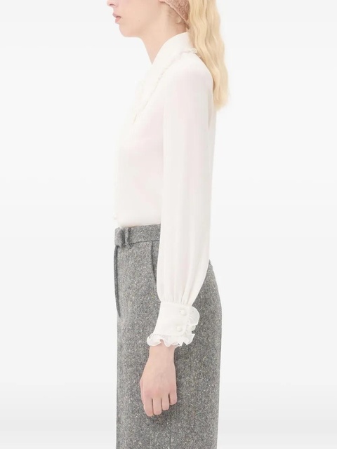 Valentino Garavani ruffle-collar shirt - White - zdjęcie produktu nr 2