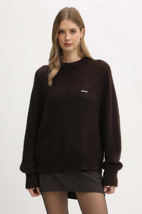 Rotate sweter z dodatkiem wełny damski kolor brązowy ciepły 1146392910 - zdjęcie produktu nr 1