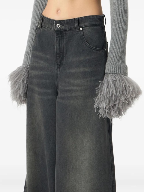 Blumarine whiskering-effect jeans - Grey - zdjęcie produktu nr 2