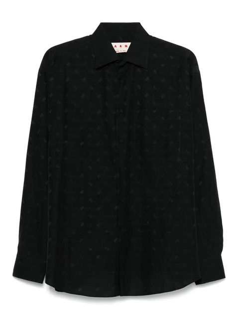 Marni patterned-jacquard shirt - Black - zdjęcie produktu nr 1