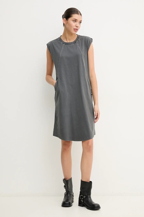 G-Star sukienka bawełniana kolor szary mini prosta D26081-C756 - zdjęcie produktu nr 2