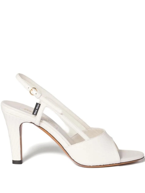 Miu Miu slingback leather sandals - White - zdjęcie produktu nr 1
