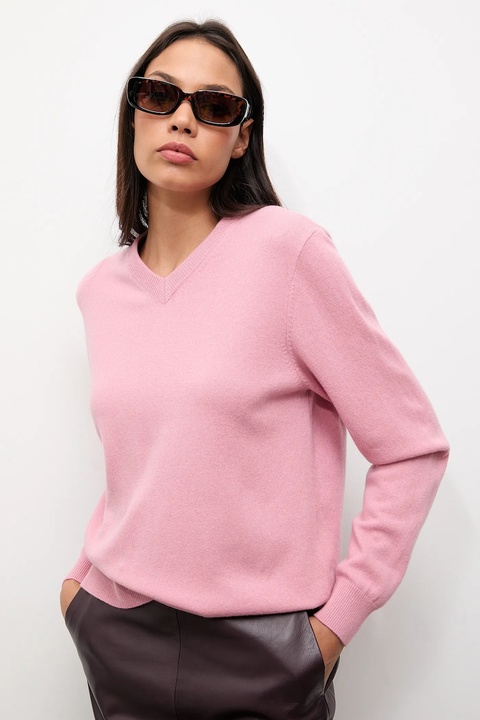 Answear.LAB sweter z wełny merino damski kolor różowy lekki - zdjęcie produktu nr 1
