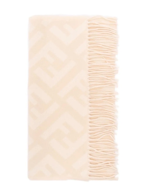 FENDI FF-monogram fringed scarf - Neutrals - zdjęcie produktu nr 2