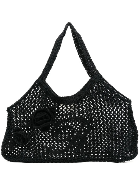 Blumarine crochet-knit tote bag - Black - zdjęcie produktu nr 1