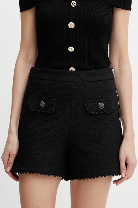 Morgan szorty SHROXA damskie kolor czarny gładkie high waist SHROXA - zdjęcie produktu nr 2