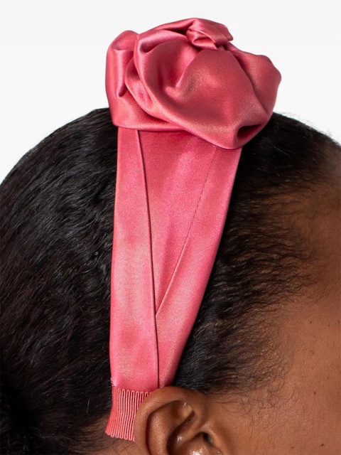 Jennifer Behr Rosalina floral-appliquéd silk headband - Pink - zdjęcie produktu nr 2