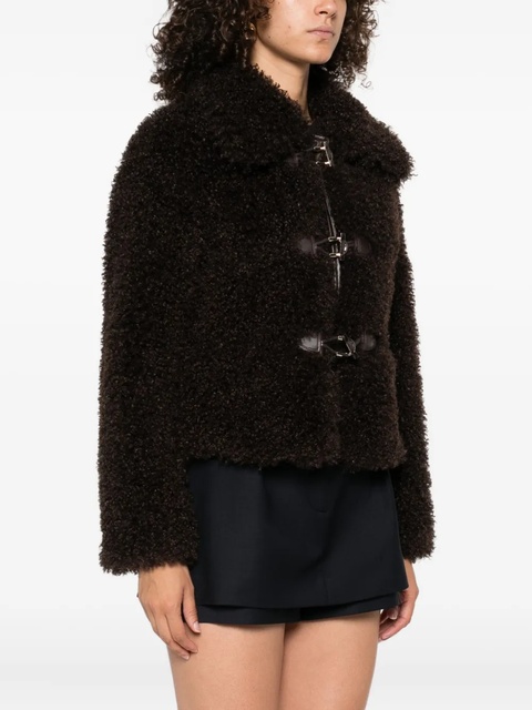 Maje toggle-fastening faux-fur jacket - Dark Brown - zdjęcie produktu nr 2