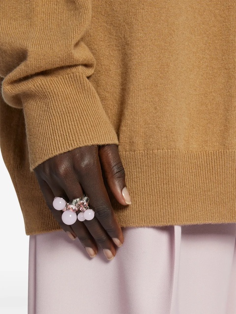 DRIES VAN NOTEN ornamented brass ring - Silver - zdjęcie produktu nr 2