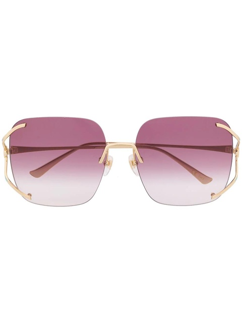 Gucci Eyewear rimless square-frame sunglasses - Purple - zdjęcie produktu nr 1