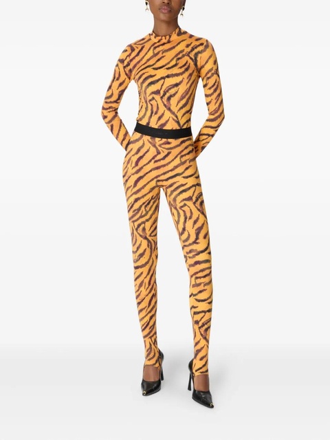 Marine Serre tiger-print turtleneck top - Orange - zdjęcie produktu nr 1