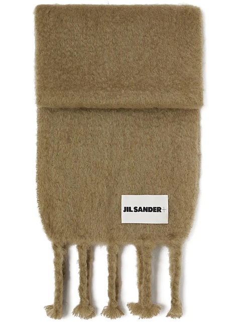 Jil Sander fringed brushed scarf - Brown - zdjęcie produktu nr 1