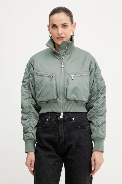 Pinko kurtka bomber kolor zielony zimowa 105339 A2OI - zdjęcie produktu nr 1