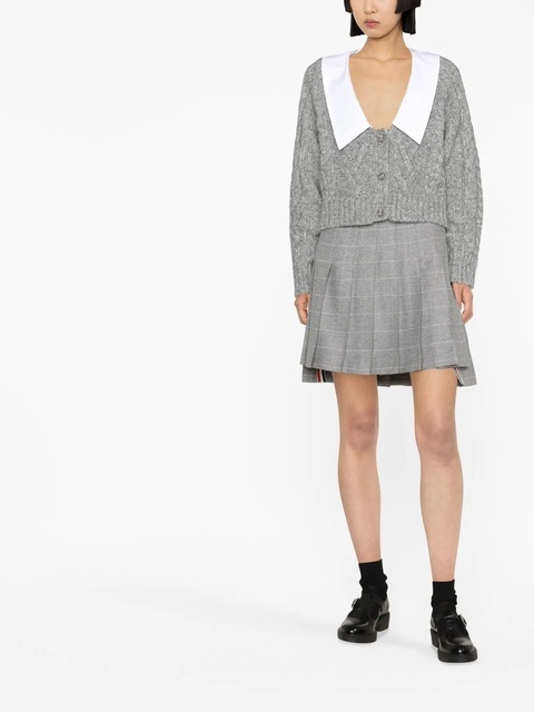 GANNI contrasting-collar cable-knit cardigan - Grey - zdjęcie produktu nr 2