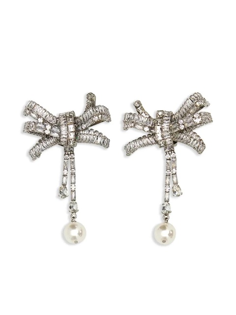 Alessandra Rich crystal-embellished earrings - Silver - zdjęcie produktu nr 2