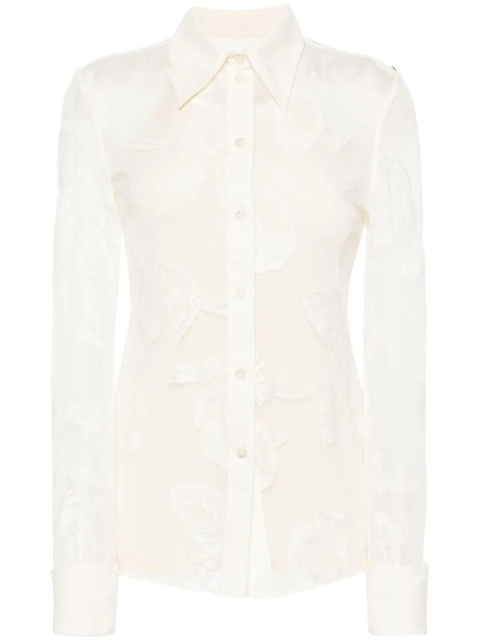 Sportmax layered floral-lace shirt - Neutrals - zdjęcie produktu nr 1