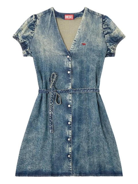 Diesel puff-sleeves buttoned-front mini day dress - Blue - zdjęcie produktu nr 1