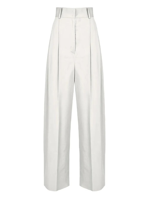 Ferragamo pleated high-waisted trousers - White - zdjęcie produktu nr 1