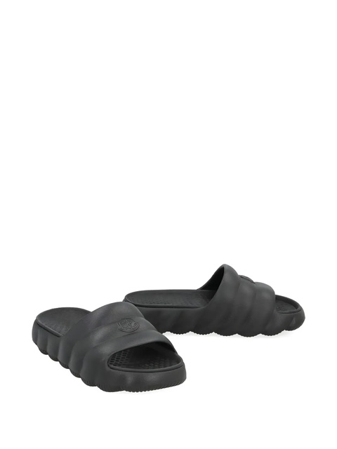 Moncler Lilo logo-patch quilted slides - Black - zdjęcie produktu nr 1
