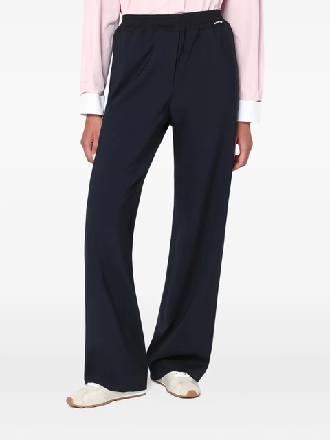Miu Miu logo-patch trousers - Blue - zdjęcie produktu nr 2